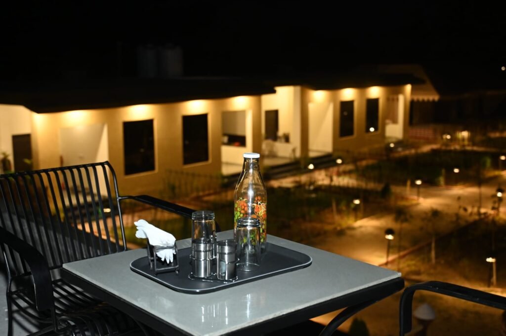 Peaceful relaxation spot with night full view at Baghin Resort