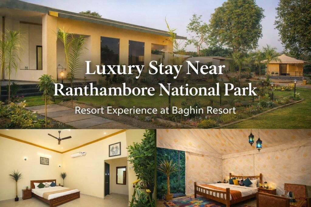 Luxury stay at Baghin Resort near Ranthambore National Park with garden view rooms and premium accommodation