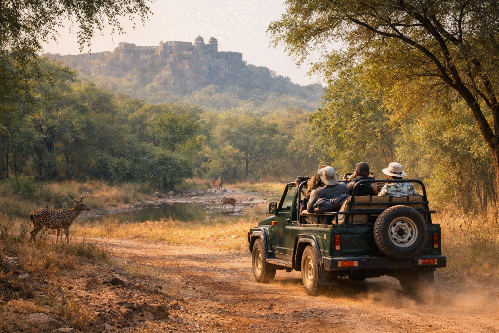 Safari jeep tour in Ranthambore National PArk near Baghin Resort
